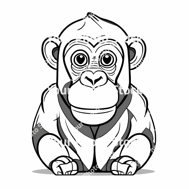 Stock Photo of Chimpanzee doodle illustration