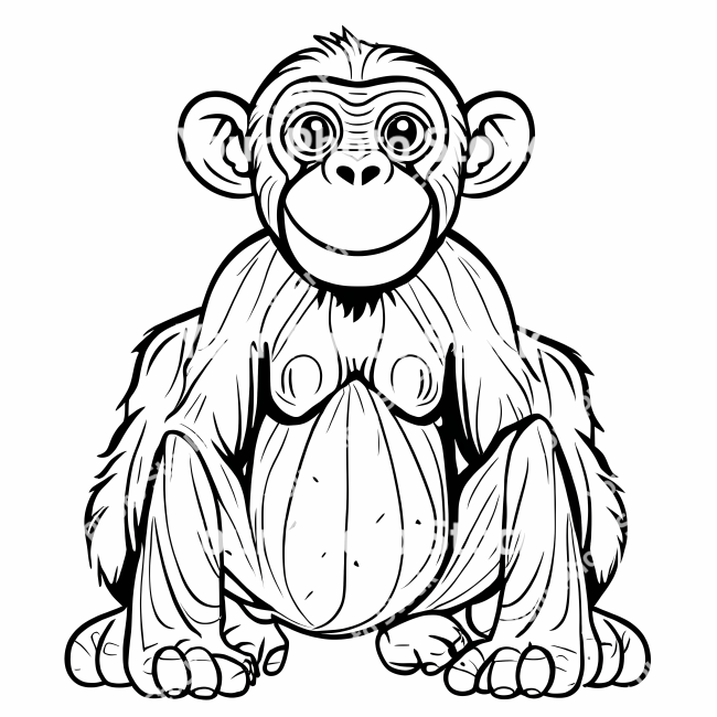 Stock Photo of Chimpanzee doodle illustration