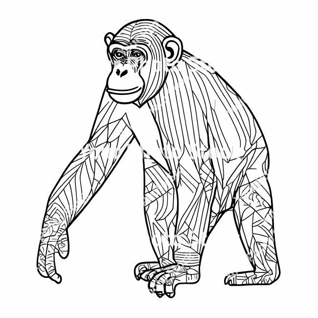 Stock Photo of Chimpanzee doodle illustration