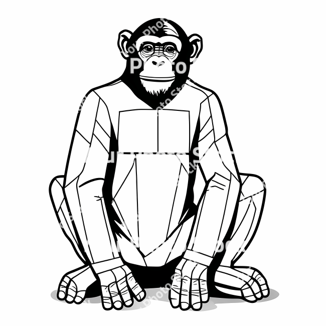 Stock Photo of Chimpanzee doodle illustration