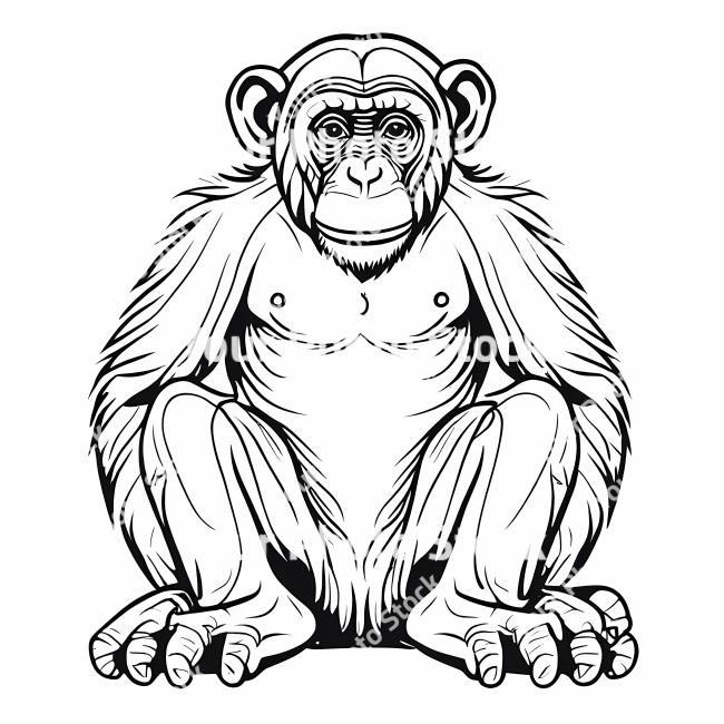 Stock Photo of Chimpanzee doodle illustration
