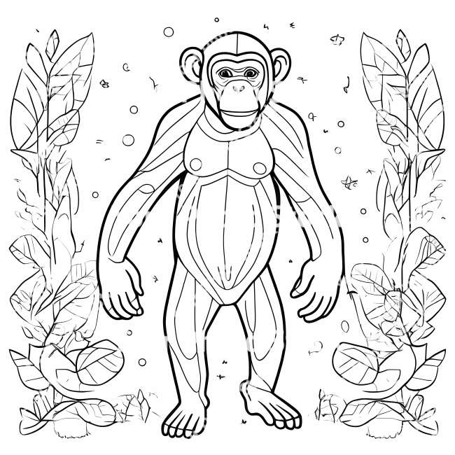 Stock Photo of Chimpanzee doodle illustration