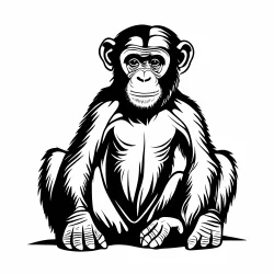 Chimpanzee doodle illustration