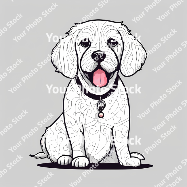 Stock Photo of Dog doodle illustration design