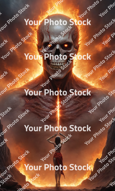 Stock Photo of Character with fire 2D Art cover
