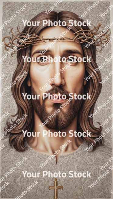 Stock Photo of Jesus Christ portrait illustration 2d