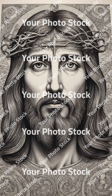 Stock Photo of Jesus Christ portrait illustration 2d