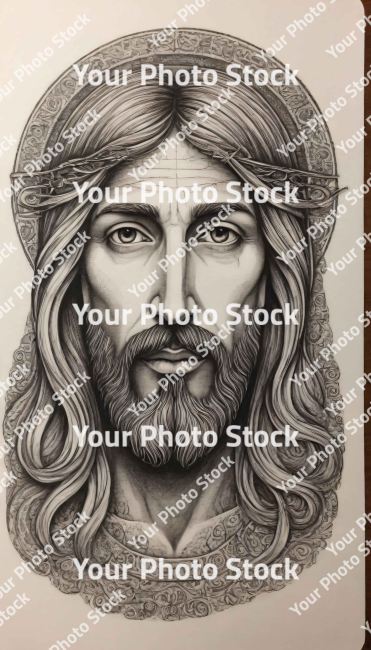 Stock Photo of Jesus Christ portrait illustration 2d