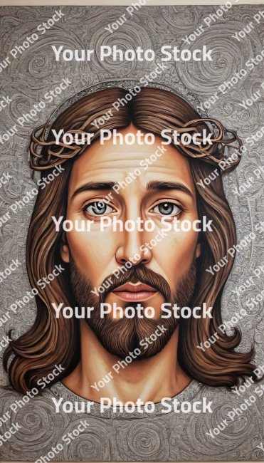 Stock Photo of Jesus Christ portrait illustration 2d