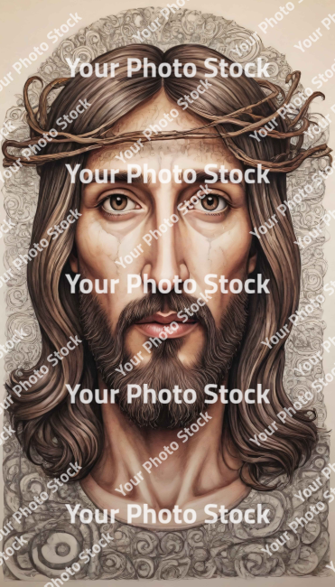 Stock Photo of Jesus Christ portrait illustration 2d