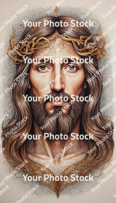 Stock Photo of Jesus Christ portrait illustration 2d
