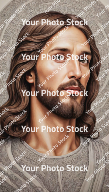 Stock Photo of Jesus Christ portrait illustration 2d