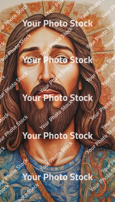 Stock Photo of Jesus Christ portrait illustration 2d