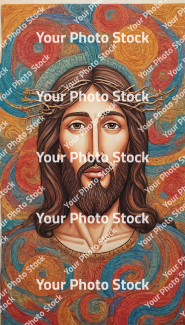 Stock Photo of Jesus Christ portrait illustration 2d