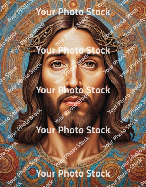 Stock Photo of Jesus Christ portrait illustration 2d