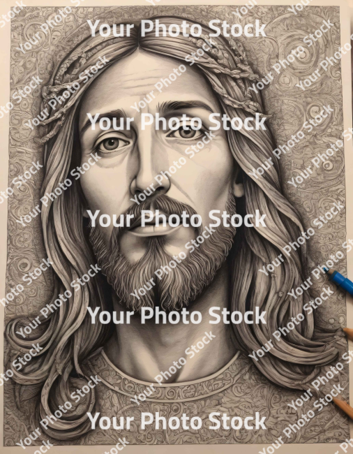 Stock Photo of Jesus Christ portrait illustration 2d