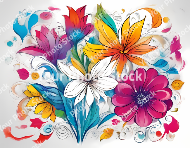 Stock Photo of flower illustration 2d design flowers