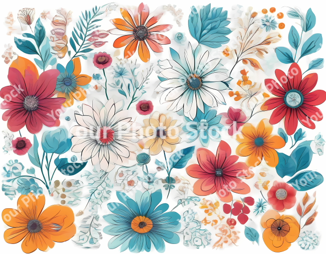 Stock Photo of flower illustration 2d design flowers