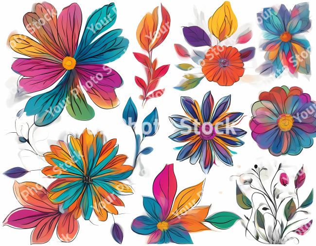 Stock Photo of flower illustration 2d design flowers