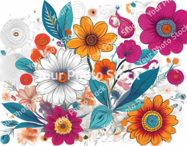 Stock Photo of flower illustration 2d design flowers