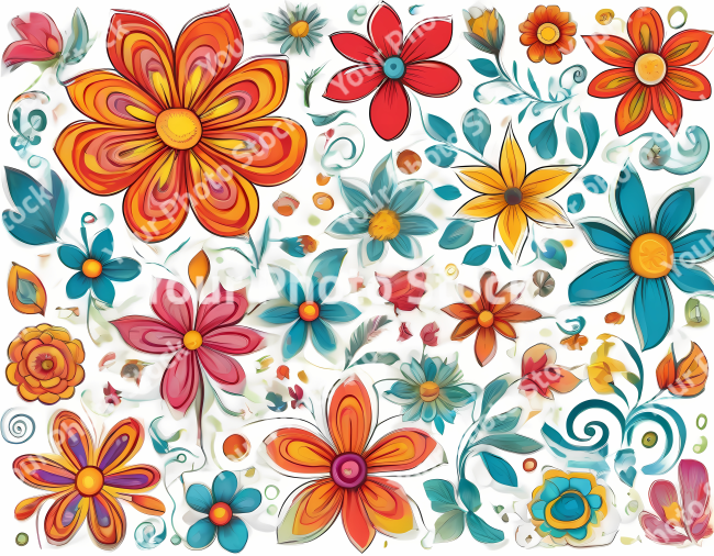 Stock Photo of flower illustration 2d design flowers