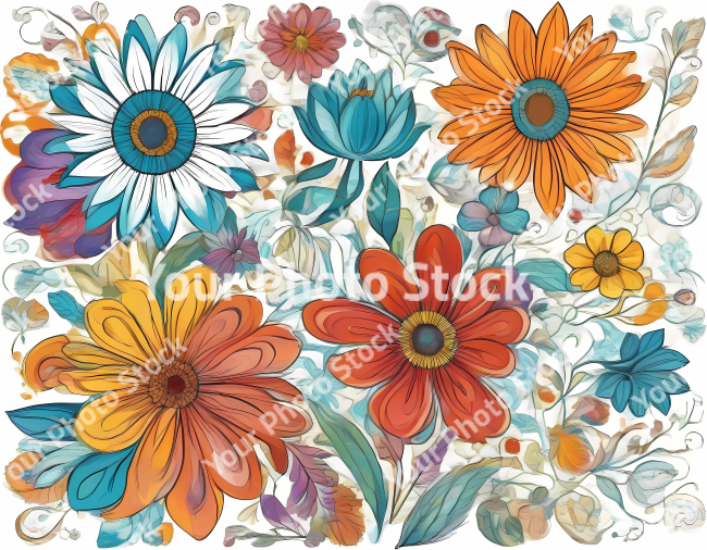 Stock Photo of flower illustration 2d design flowers