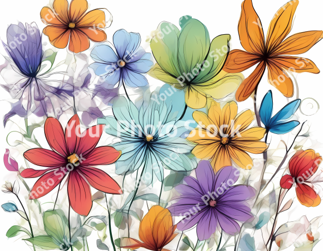 Stock Photo of flower illustration 2d design flowers