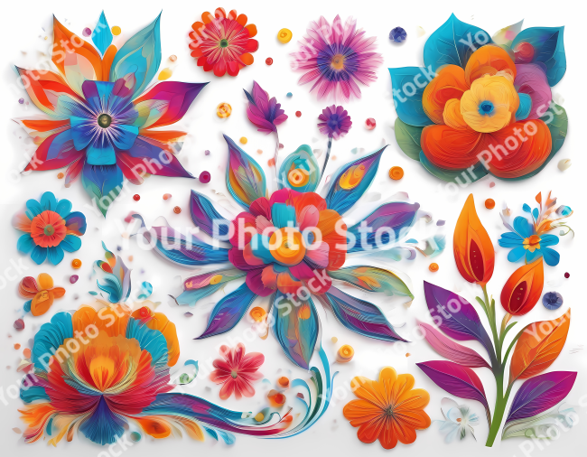 Stock Photo of flower illustration 2d design flowers