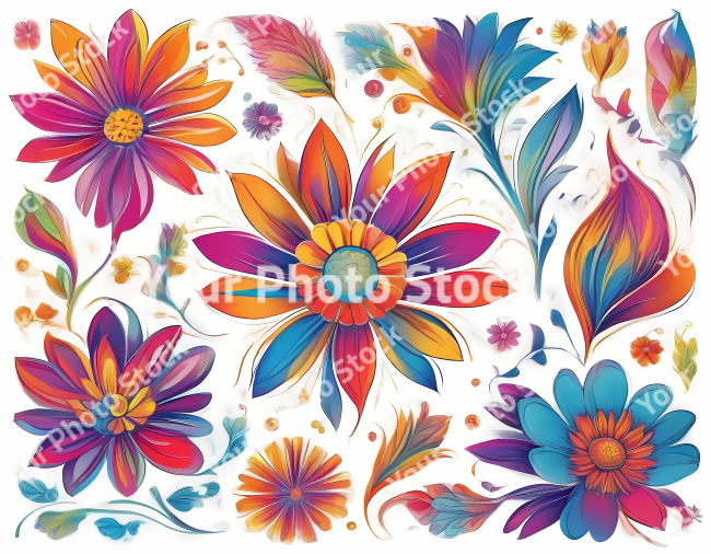 Stock Photo of flower illustration 2d design flowers