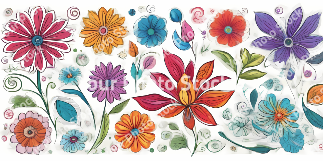 Stock Photo of flower illustration 2d design flowers