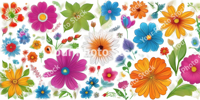 Stock Photo of flower illustration 2d design flowers