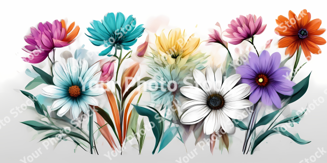 Stock Photo of flower illustration 2d design flowers