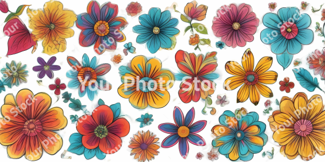 Stock Photo of flower illustration 2d design flowers