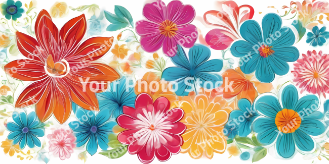 Stock Photo of flower illustration 2d design flowers