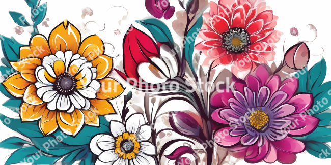 Stock Photo of flower illustration 2d design flowers