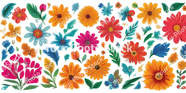 Stock Photo of flower illustration 2d design flowers