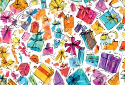 Stock Photo of Gifts colorful wallpaper