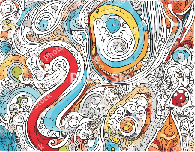 Stock Photo of pattern with paisley illustration 2d