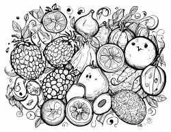 Stock Photo of fruits and vegetables 2d illustration