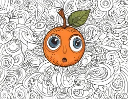 Stock Photo of orange fruit 2d character design vintage