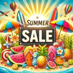Stock Photo of summer sale graphic info sun