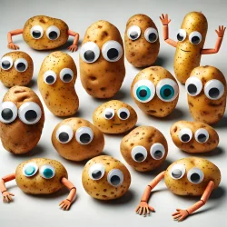 Stock Photo of googly image potatoes eyes funny fruit