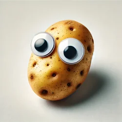 Stock Photo of googly image potatoes eyes funny fruit
