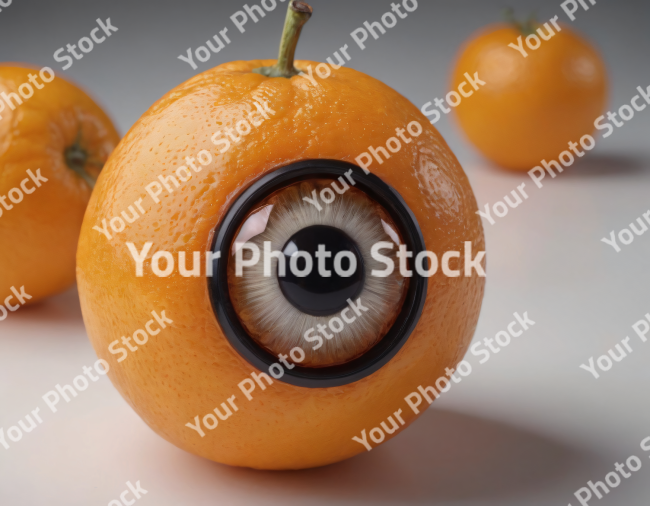 Stock Photo of orange character funny eyes realistic cartoon