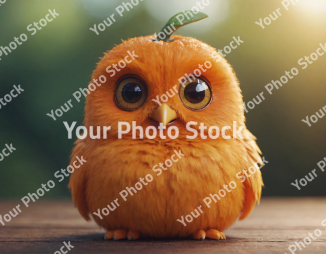 Stock Photo of Bird orange cute character cartoon 3d feathers