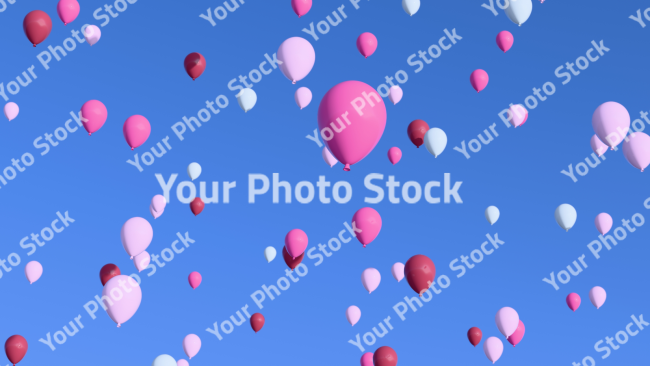 Stock Photo of Ballons in the air happy birthday