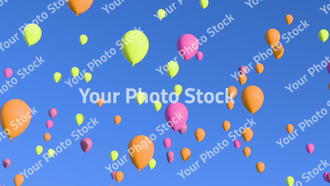 Stock Photo of Ballons in the air happy birthday