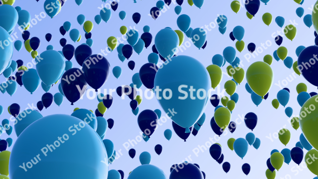 Stock Photo of Ballons in the air happy birthday