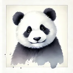 Stock Photo of panda bear portrait illustration watercolor