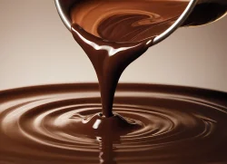 Stock Photo of melted chocolate dripping food